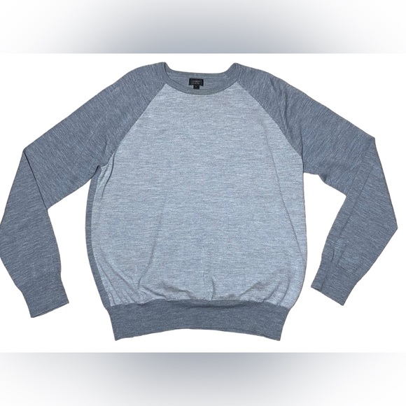 J. Crew Other - J Crew Merino wool sweater pullover raglan crewneck large two tone gray GUC
